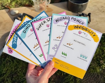 PRINTABLE MUD KITCHEN Potion Cards |  simple recipes, nature play, digital download