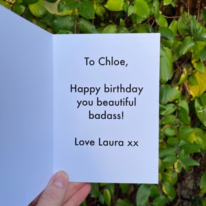 POSITIVE VIBES Happy Birthday card empowering birthday card, kindness, female empowerment, compliments card, A6 personalised image 4