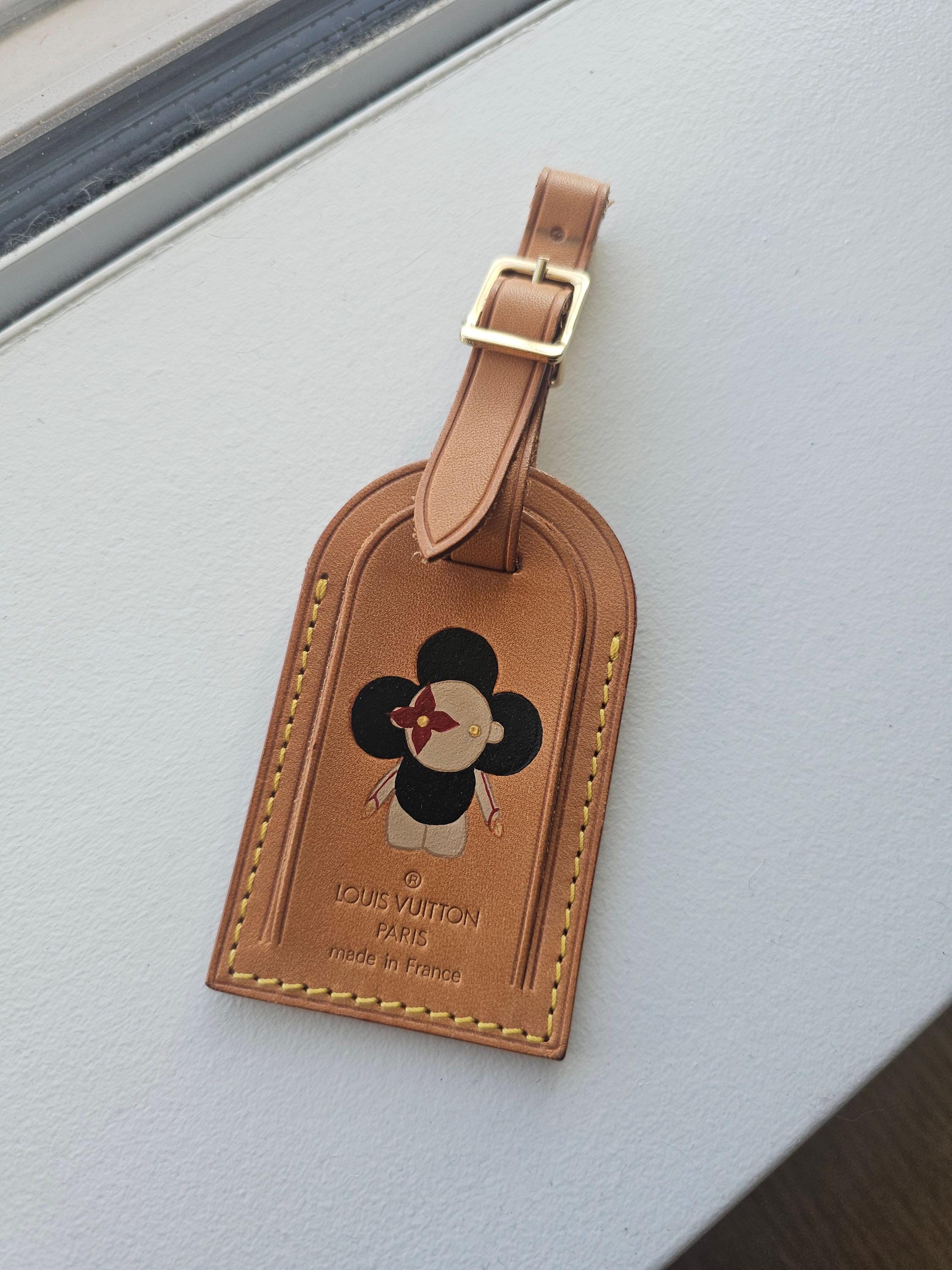 Authentic Louis Vuitton Luggage Tag - Custom Hand Painted Vivienne