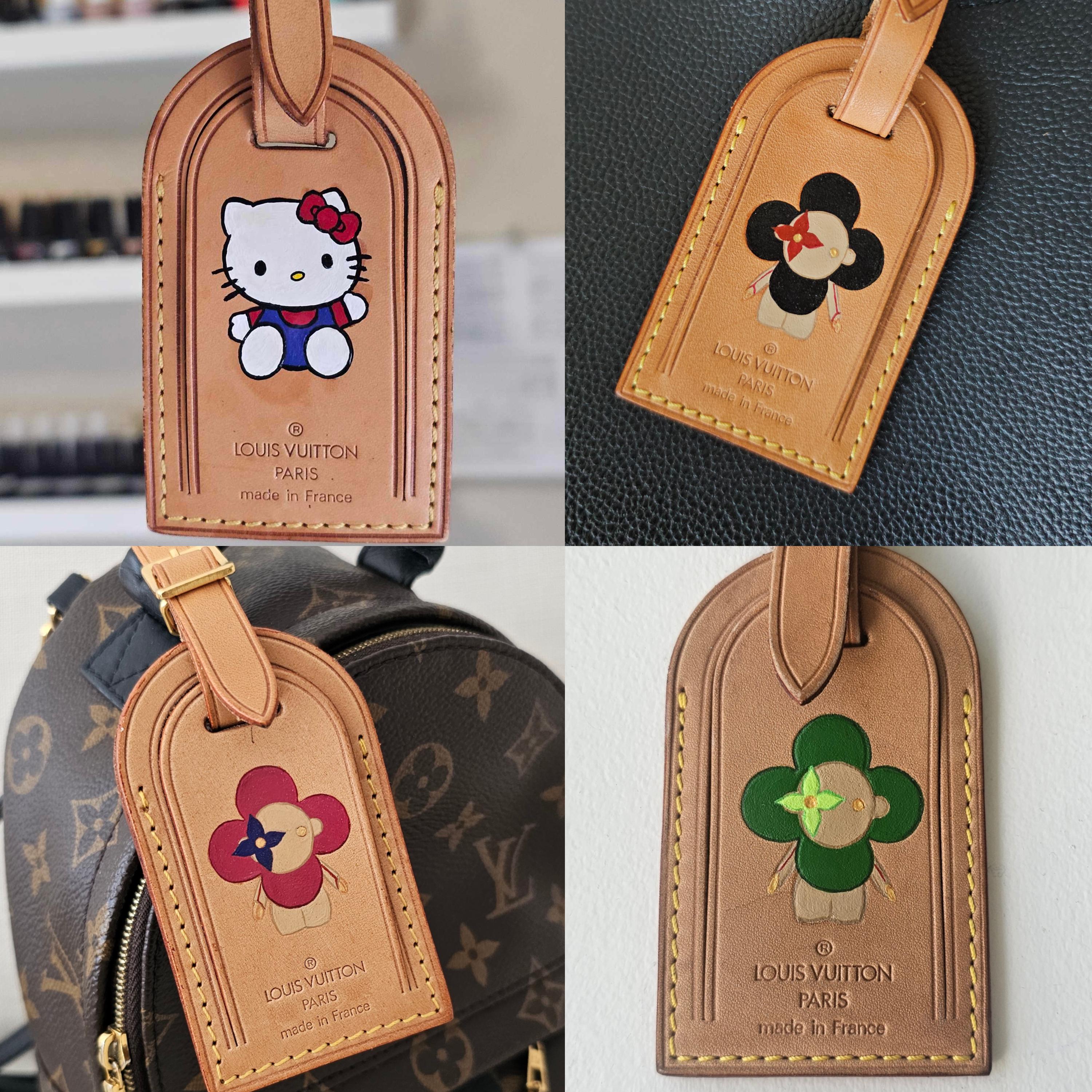 Authentic Louis Vuitton Luggage Tag - Custom Hand Painted Vivienne