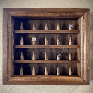 Championship Ring Display Case Holds 20 Rings Wood Display Case for Rings Baseball and Softball Ring Cabinet Display Case with Ring Nubs