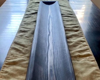 Black-Stained Redwood Dough Bowl 42 Inches Long Wood Charcuterie Board Food Platter Serving Tray Semi Food Safe Candle Holder, Centerpiece
