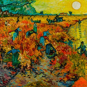 The Red Vineyard aka The Red Vinyards near Arles - Famous Painting by Vincent Van Gogh