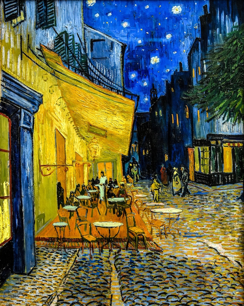 Van Gogh Tasche 'Kaffee-Terrasse' Aus Baumwolle – Beidseitig Bedruckt, Mit Reißverschluss, 20x15 Cm