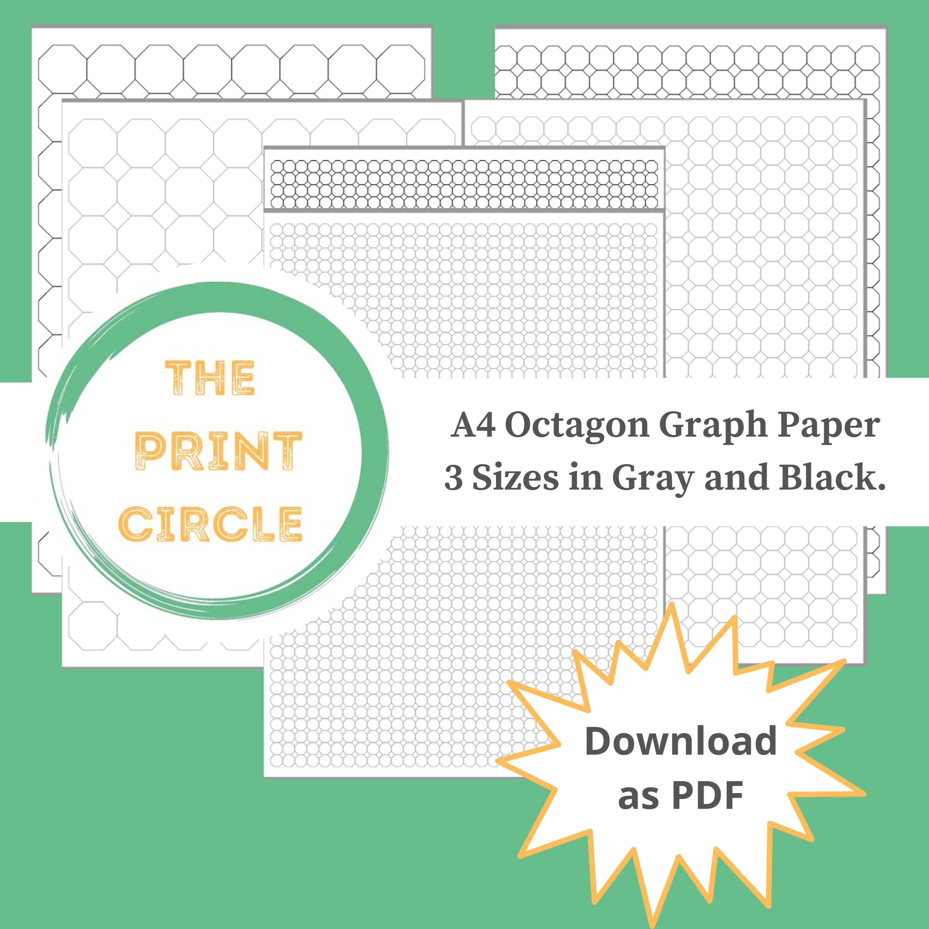 octagon graph paper a4 pdf download 3 sizes in black gray etsy