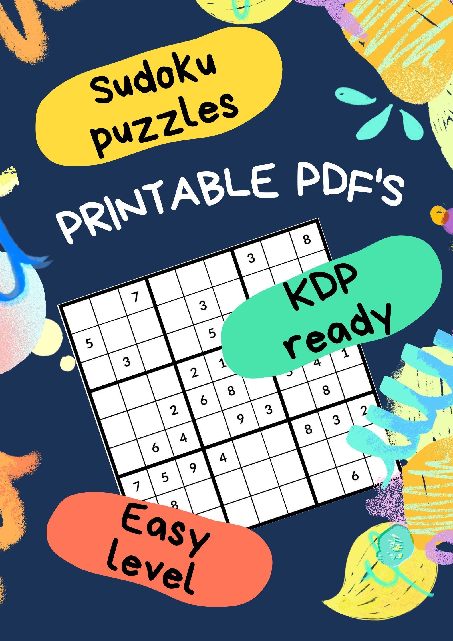 easy sudoku puzzles 8 5x11 printable pdf 9x9 sudoku etsy