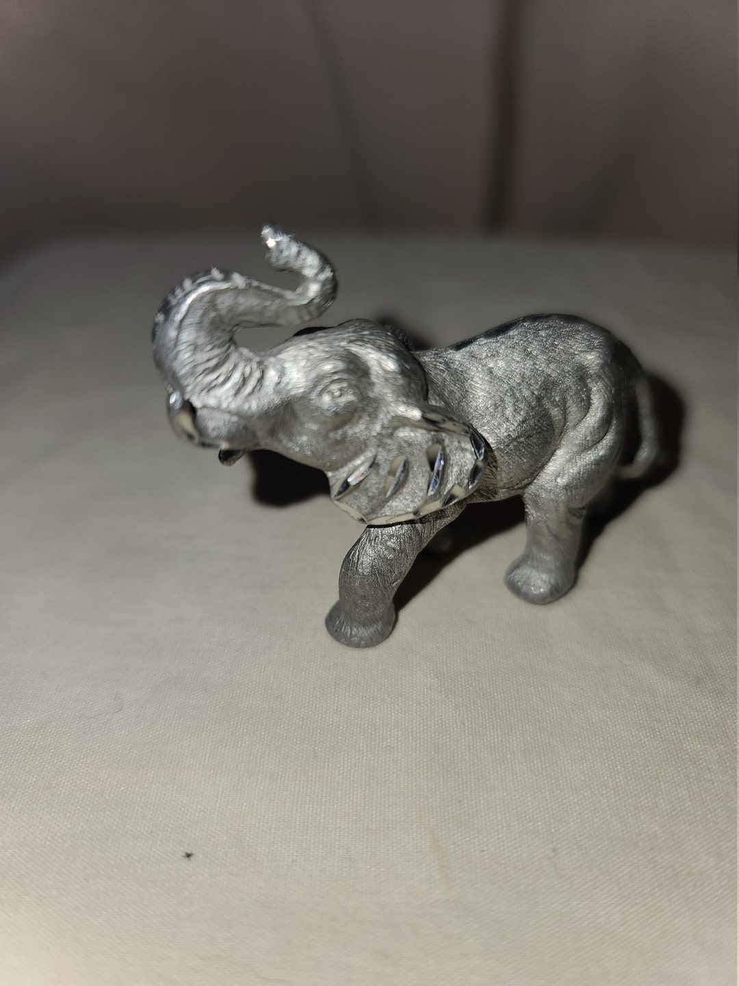 VINTAGE DIAMOND CUT Pewter Elephant Figurine Collectables Etsy