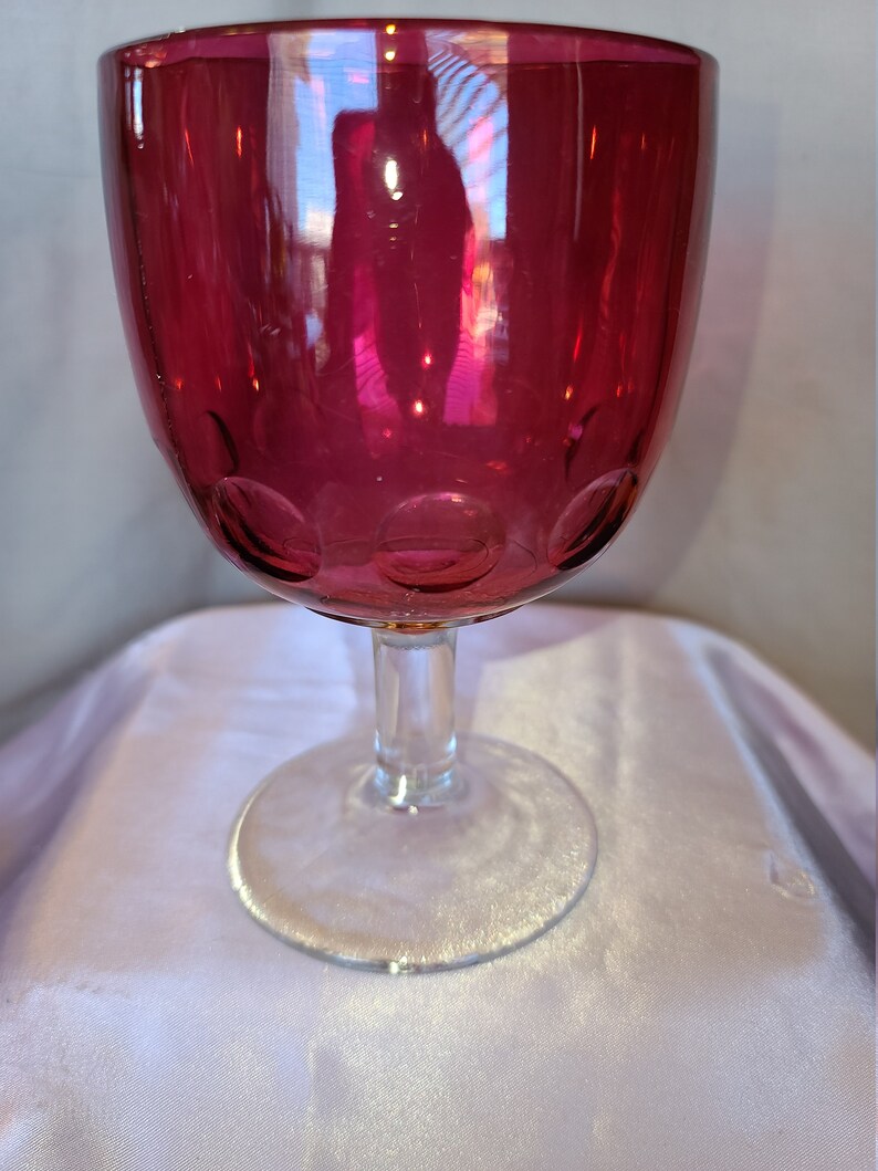 VINTAGE SET OF 3 Colored Wine Goblets Vintage Water Goblets Barware Colored Stemware Vintage