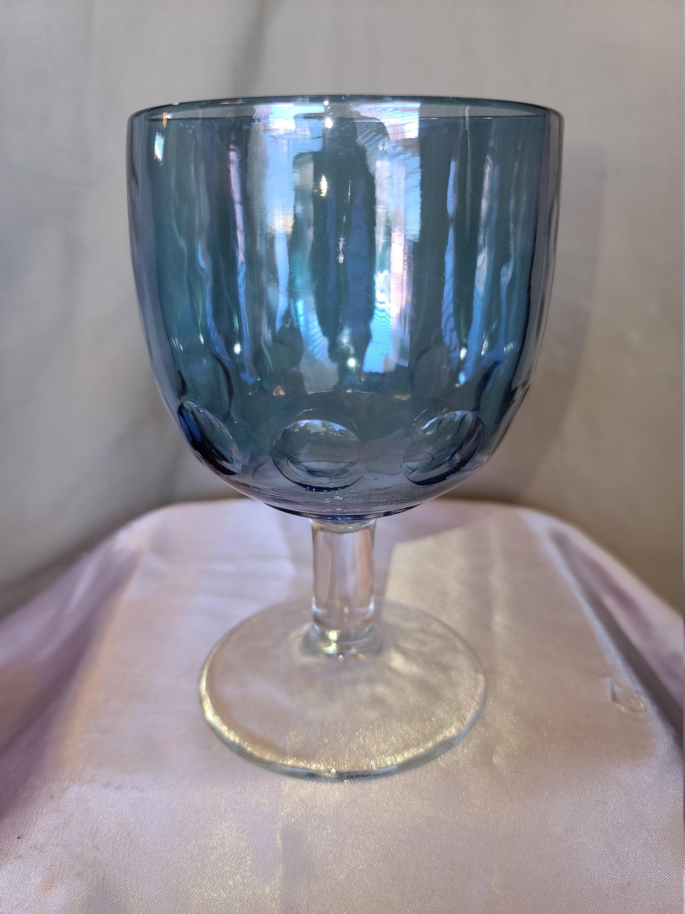 VINTAGE SET OF 3 Colored Wine Goblets Vintage Water Goblets Barware Colored Stemware Vintage