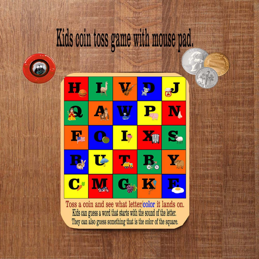 Kids Coin Toss Game Made With Mouse Pad PLEASE Read Description Before