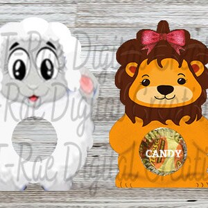 Set of 6  &quot;Candy hole&quot;  Animal for MDF shapes - Put candy in the hole  *Read description before purchase