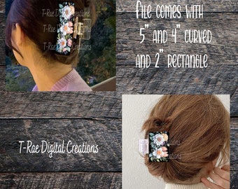 Iris and Lotus Hair Clip Design -3 sizes     * PLEASE read description before purchasing