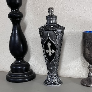 VIAL with YOUR CHOICE of Oil – Black, Inverted Cross, Skull - Made by 777 - All organic oils and herbs (some from my own garden).
