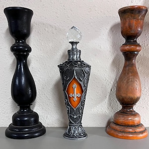 VIAL with YOUR CHOICE of Oil - Orange, Inverted Cross Vial - Made by 777 - All organic oils and herbs (some from my own garden).