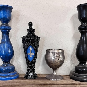 VIAL with YOUR CHOICE of Oil - Skull, Inverted Cross, Blue - Made by 777 - All organic oils and herbs (some from my own garden).