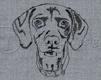 Hungarian vizsla #2 - drawed by hand - Machine embroidery pattern – 5 sizes