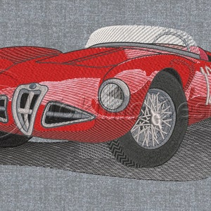 Alfa C-52 car - 1952 - Machine embroidery design pattern – 4 sizes