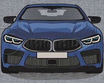 M8 2021 car - Machine embroidery pattern – 3 sizes