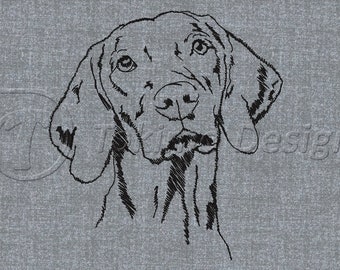Ungarischer vizsla - von Hand gezeichnet - Stickmuster - 5 Größen