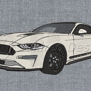 Ford Mustang GT 2018 car - Machine embroidery design pattern - 4 sizes