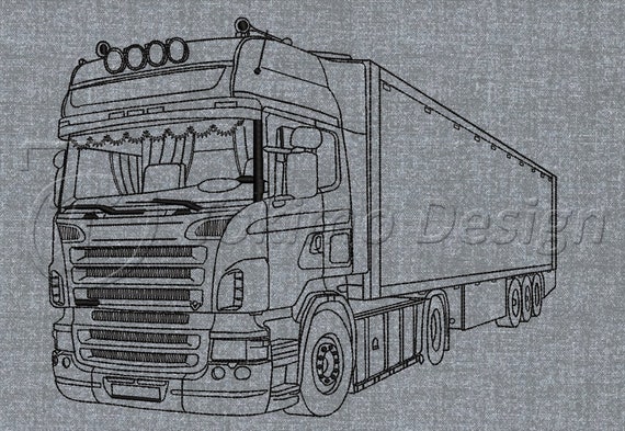 Motif broderie camion Scania - BREIZH MAMA