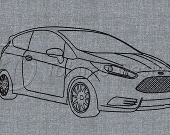 Fiesta car2  - Machine embroidery pattern 4 sizes