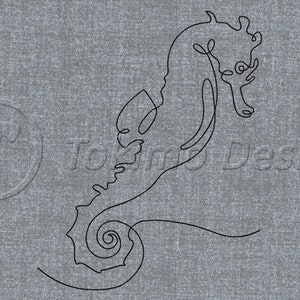 Seahorse - one line art - Machine embroidery pattern – 4 sizes