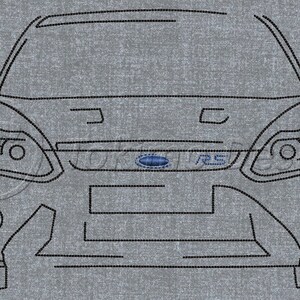 Focus RS car outline - Machine embroidery design pattern - 4 sizes