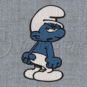 Smurfs – Grouchy Smurf - Machine embroidery design pattern – 3 sizes