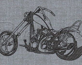 Harley motor - Machine embroidery design – 4 sizes