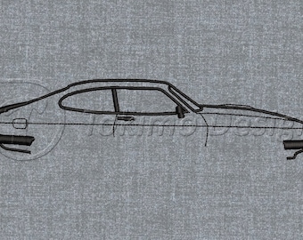 Capri car outline - Machine embroidery design pattern - 4 sizes