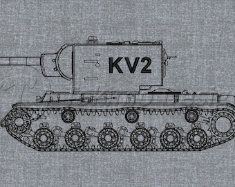 KV2 tank - Machine embroidery pattern – 4 sizes