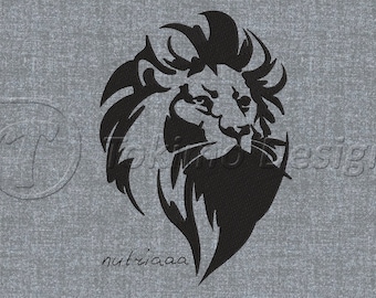 Lion head silhouette - nutriaaa - Embroidery pattern – 4 sizes