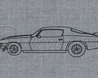 Camaro Z28 car  - Machine embroidery pattern 3 sizes