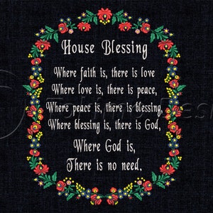 Hungarian house blessing #4 - Matyo Style - Machine embroidery pattern - DST only