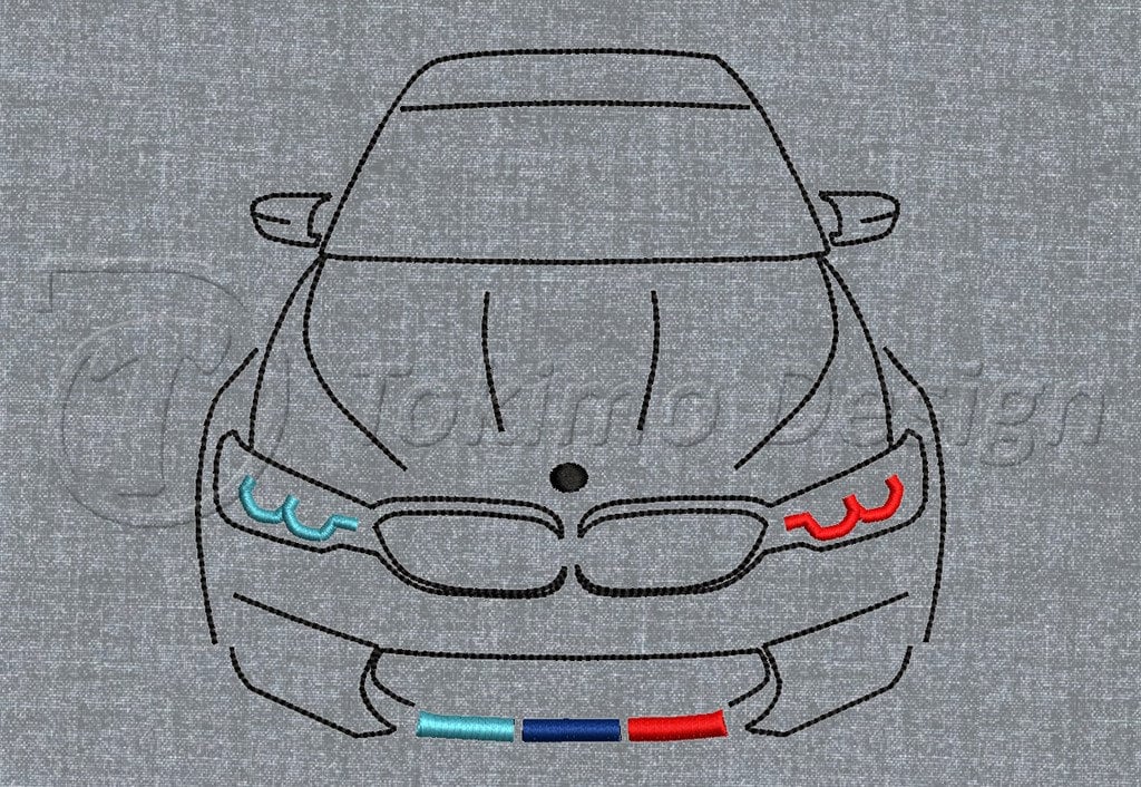 BMW Embroidery Design ⋆ 6 sizes ⋆ Blu Cat Red Dog