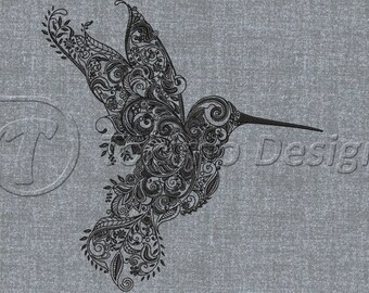 Hummingbird - Machine embroidery design pattern - DST only