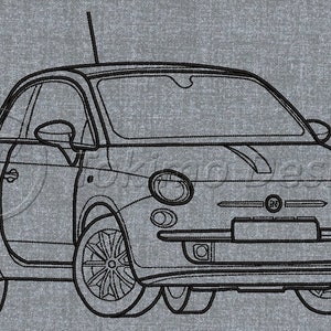 500 car - Machine embroidery pattern – 5 sizes