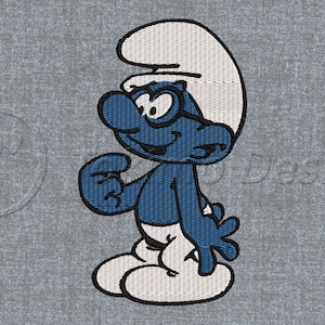 Smurfs – Brainy Smurf - Machine embroidery design pattern – 3 sizes