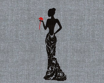Lady - Machine embroidery design pattern – 3 sizes