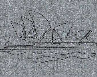 Sydney - one line art - Machine embroidery pattern – 5 sizes