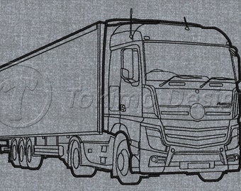 Lorry - truck - Machine embroidery pattern – 4 sizes