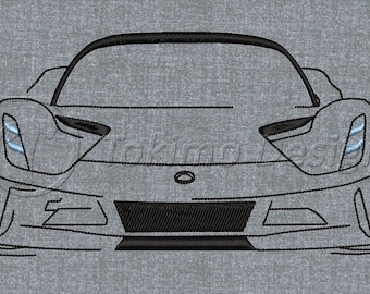 Lotus Evia car front - Machine embroidery pattern – 5 sizes