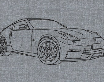 370 Z car - Machine embroidery pattern – 5 sizes