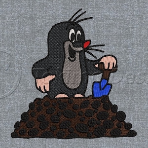 The little Mole (Krtek / Krteček ) - Machine embroidery pattern 3 sizes