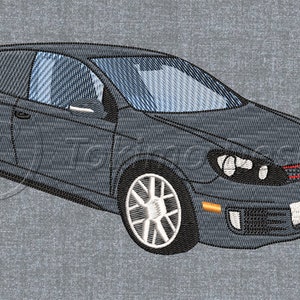 Samochód Golf GTI Mk6 - Wzór haftu maszynowego – 4 rozmiary