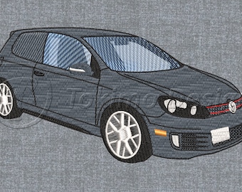 Golf GTI Mk6 car - Machine embroidery design – 4 sizes