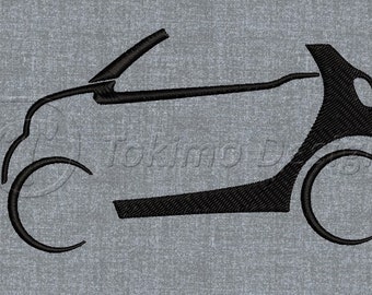 Smart cabrio car - Machine embroidery design pattern- 4 sizes