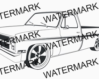 Slammed Chevy Truck SVG