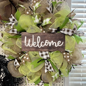 Lime Green Welcome Wreath